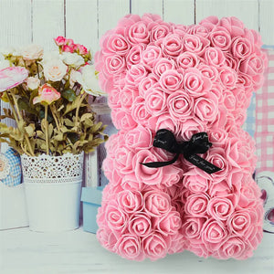Valentine's Day Gift Rose Bear Eternal Flower Rose Teddy Bear PE Foam Bear 25cm Valentines Day - Image #5