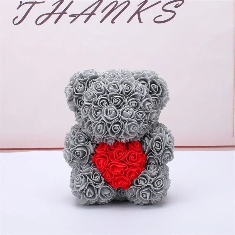 Valentine's Day Gift Rose Bear Eternal Flower Rose Teddy Bear PE Foam Bear 25cm Valentines Day - Image #22