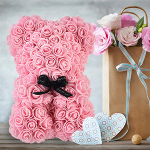Valentine's Day Gift Rose Bear Eternal Flower Rose Teddy Bear PE Foam Bear 25cm Valentines Day - Image #4