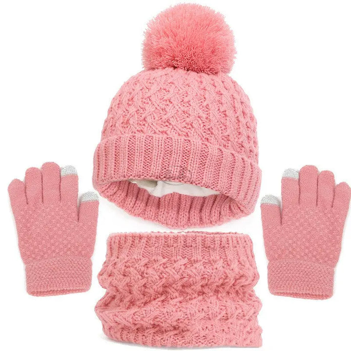 Children's Hat Scarf Gloves Three-piece Set - Image #1