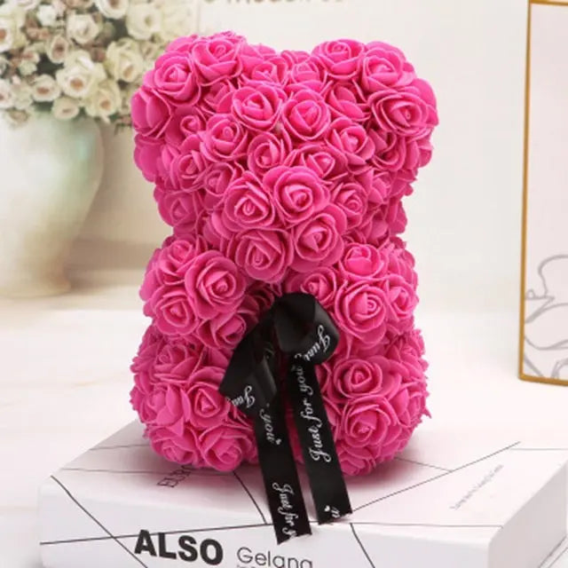 Valentine's Day Gift Rose Bear Eternal Flower Rose Teddy Bear PE Foam Bear 25cm Valentines Day - Image #34