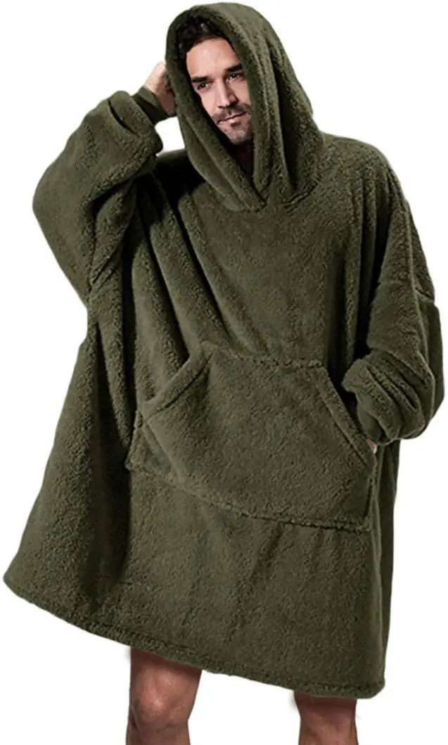 Hoodie Sweatshirt With Big Pocket Tops Sweater Comfortable Loose Double-Sided Fleece Thicker Wearable Blanket - Image #11
