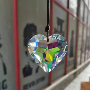 Car Crystal Peach Heart Prism Decoration Pendant - Image #2