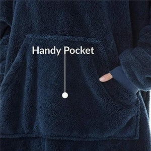 Hoodie Sweatshirt With Big Pocket Tops Sweater Comfortable Loose Double-Sided Fleece Thicker Wearable Blanket - Image #4