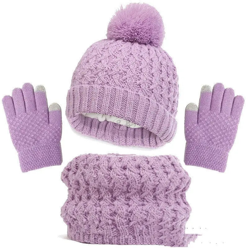 Children's Hat Scarf Gloves Three-piece Set - Image #2