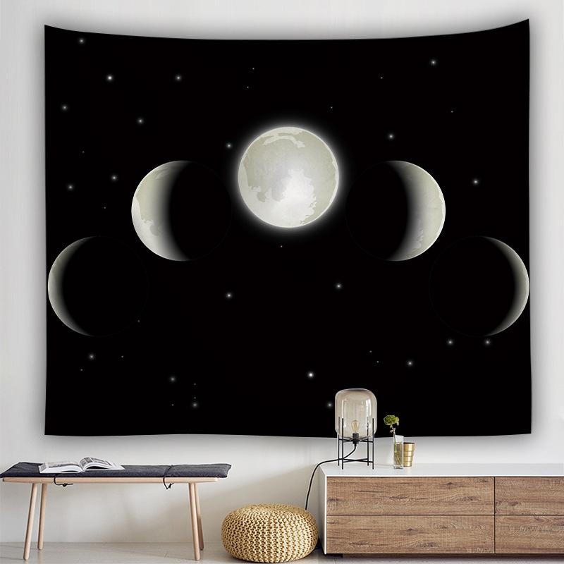 Printed Moon Cycle Tapestry Multifunctional Tapestry Sitting Blanket Wall Hanging