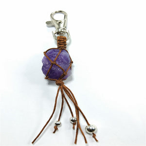 Natural Crystal Rough Stone Keychain