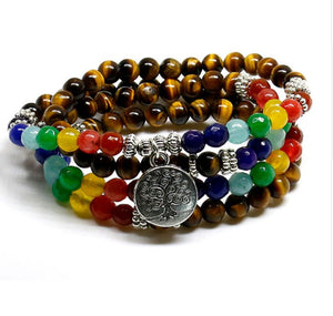 Chakra Tibetan Bodhi Prayer Beads Mala Wrap Bracelet