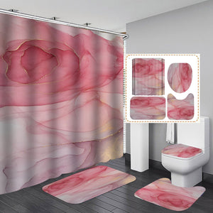 Marble shower curtain waterproof, gradient watercolor polyester bathroom shower curtain