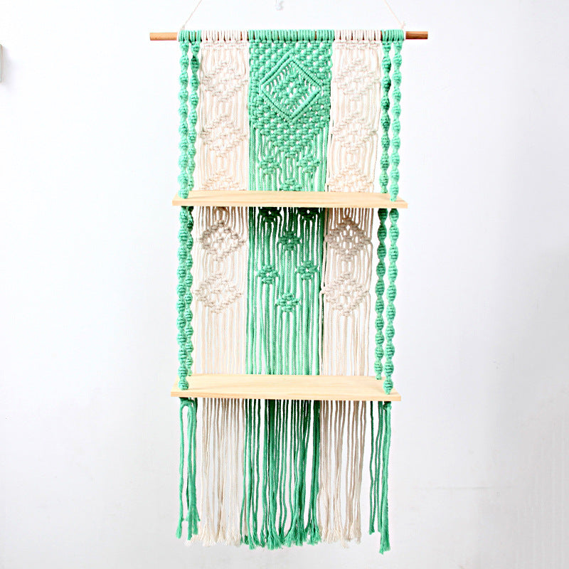 Bohemian Diy Wall Shelf Colored Cotton Tapestry