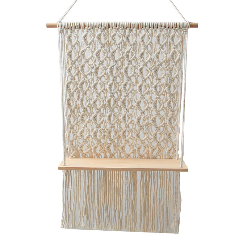 Cotton Rope Tapestry Rack Hand-Woven Bohemian Wall Rack Cotton Rope Tapestr