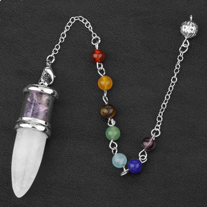 Natural Crystal Pendulums for Dowsing Divination 7 Chakra
