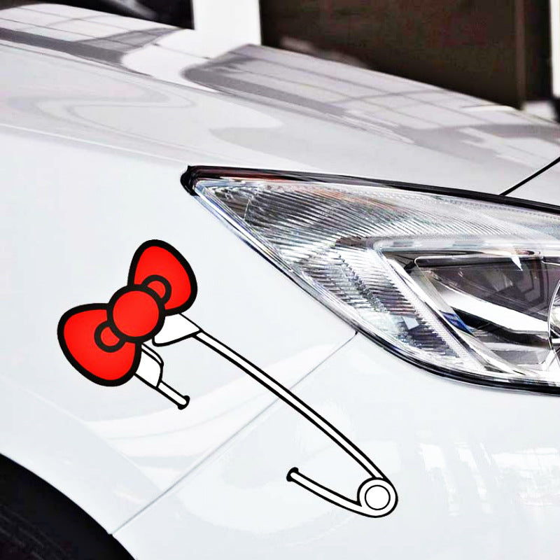 Pin Bow Car Sticker hello kitty