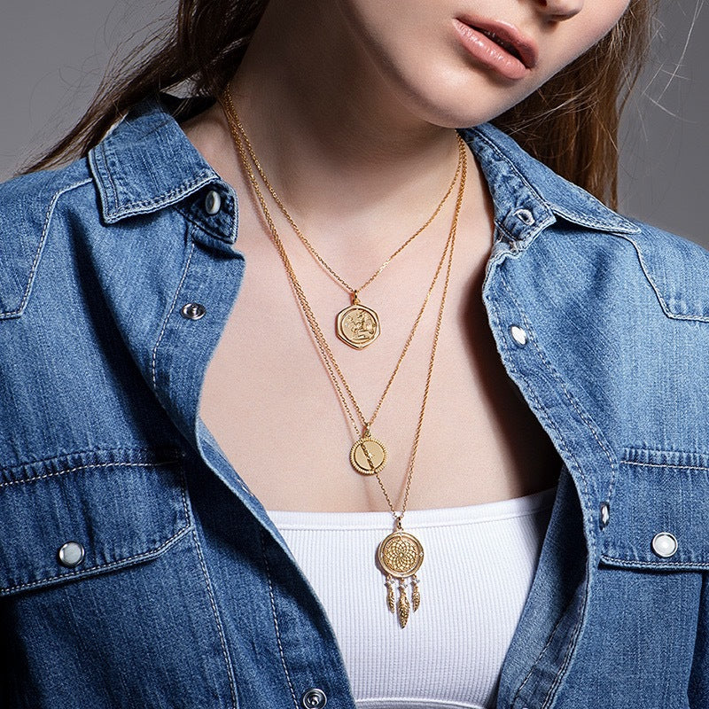 Starlight Coin Clavicle Chain Necklace