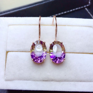 Drop Earrings in purple Opal
