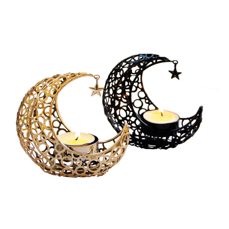 Modern Luxury Moon Candlestick Metal Ornaments - Image #2