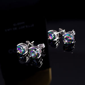 Colorful zircon earrings