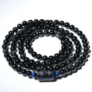 Obsidian Female Bracelet, Mens Bead Jewelry