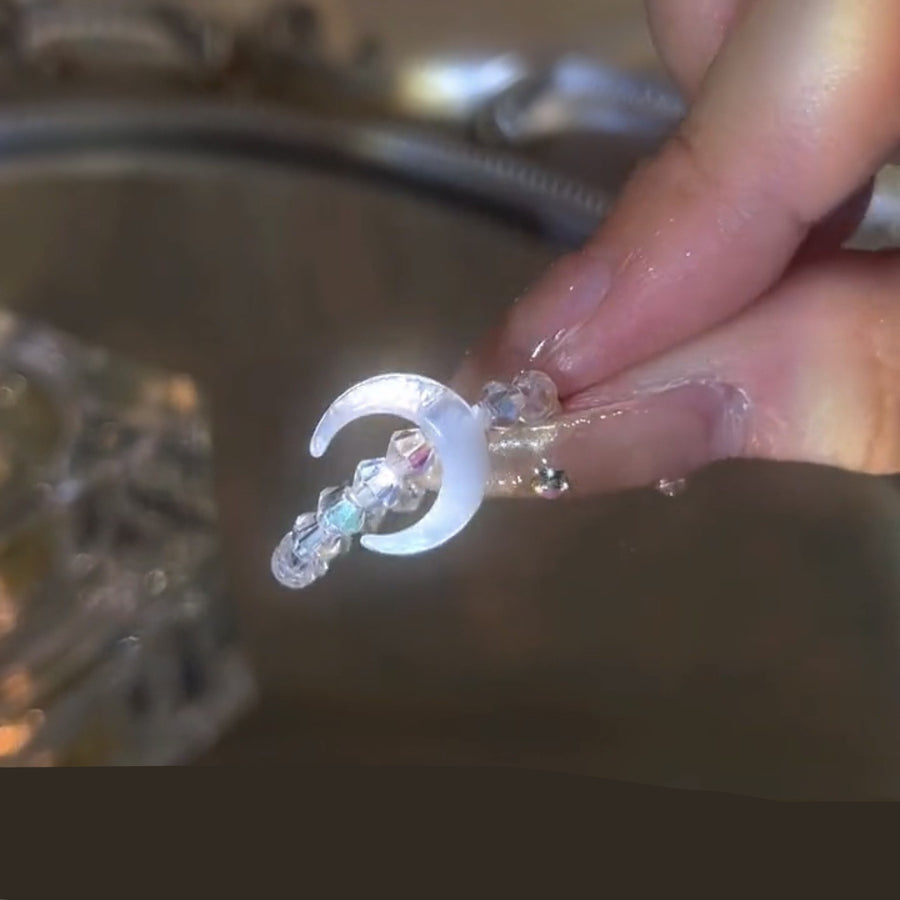 Shell Moon Crystal Ring Bracelet Set