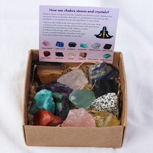 12 PCs Chakra Stone Healing Crystal Stone Kit Rough Gemstones - Image #4