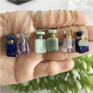 Essential Oil Bottle Perfume Metal Necklace