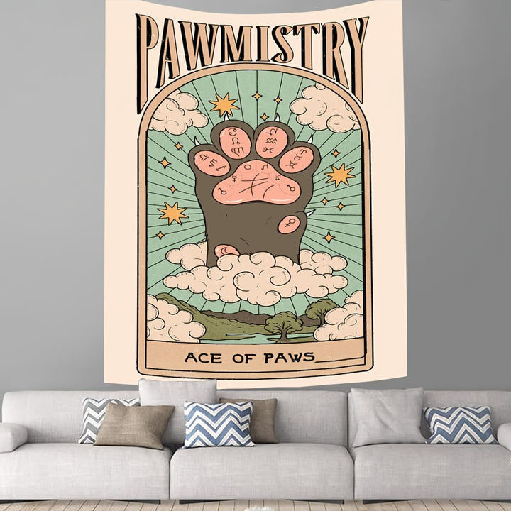 Cat Paw Astrology Wall Tapestry - Key of Cherry Blossom 
