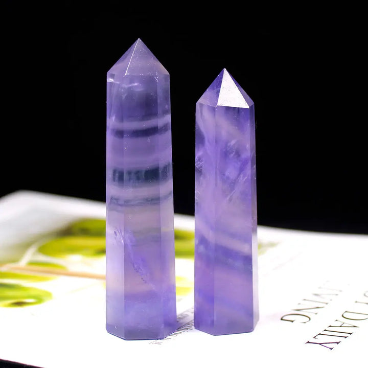 Natural Blue Purple Fluorite Crystal Column - Image #1