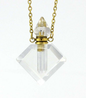 Natural Diamond Perfume Bottle Necklace Pendant