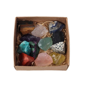 12 PCs Chakra Stone Healing Crystal Stone Kit Rough Gemstones - Image #2