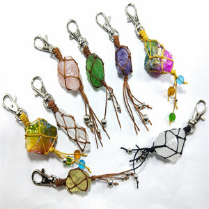 Natural Crystal Rough Stone Keychain
