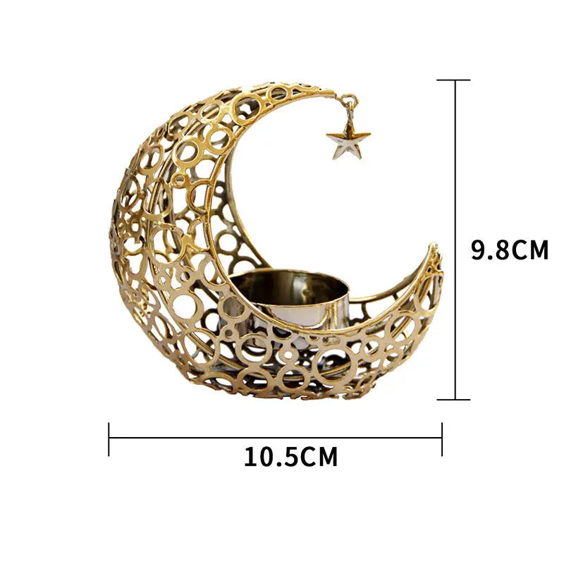 Modern Luxury Moon Candlestick Metal Ornaments - Image #7