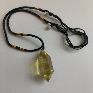 Original Stone Polished Crystal Column Jewelry Necklace