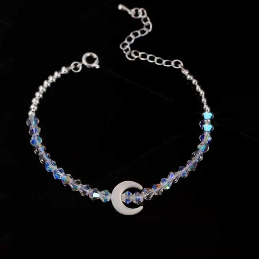 Shell Moon Crystal Ring Bracelet Set