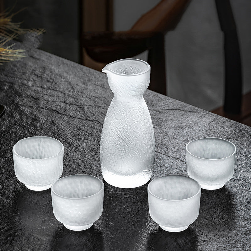 Japanese Sake Set frosted glass