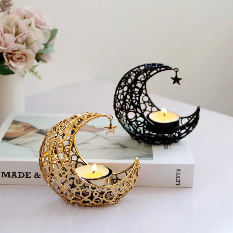 Modern Luxury Moon Candlestick Metal Ornaments - Image #10