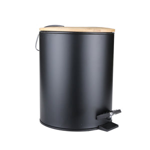 Round Mini Trash Can with Lid and Foot Pedal Soft Close