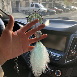 Dream Catcher Handmade Car Rear View Mirror Pendant White Feather Dream Catchers