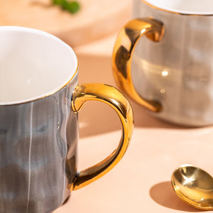 Porcelain Coffee Mugs Cups with Handle for Hot or Cold Drinks like Cocoa, Milk, Tea or Water - Smooth Ceramic with Modern Design