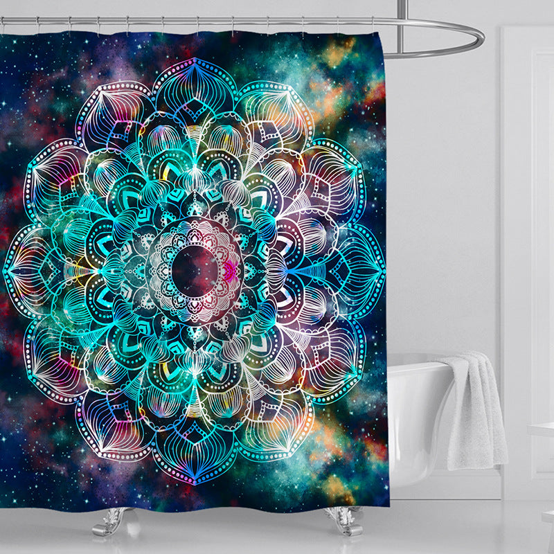 Mandala Starry Polyester Shower Curtain Waterproof