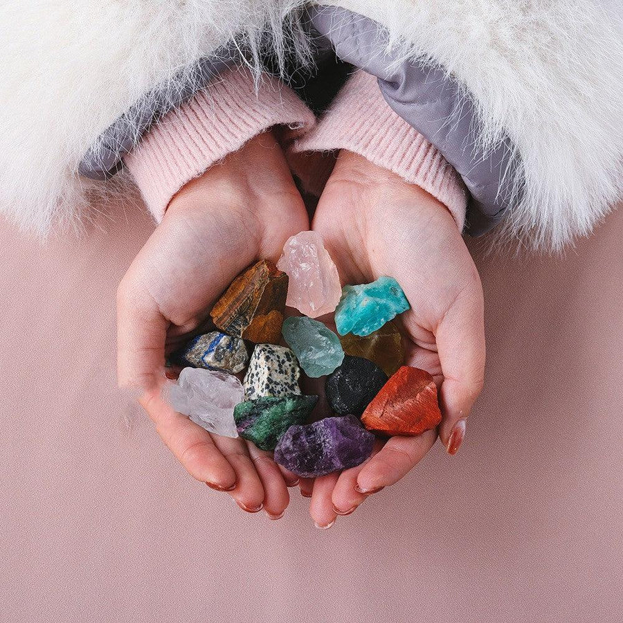 12 PCs Chakra Stone Healing Crystal Stone Kit Rough Gemstones - Image #3
