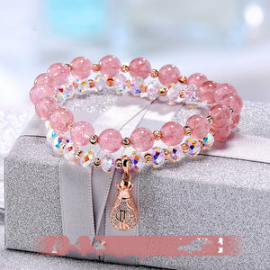 Handmade Gemstone Round Beads Stretch Bracelet